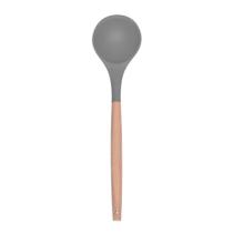 Concha De Feijão Silicone Cabo Bambu Utensílio Cozinha 32cm