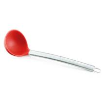 Concha de silicone 30cm com cabo em aço inox vermelho mimo