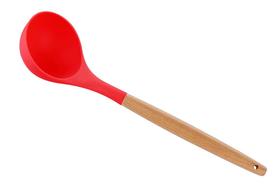 Concha de silicone c/cabo de bambu Charmy vermelha 31cm