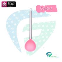 Concha De Silicone Cabo De Aço Inox 30cm Cozinha Rosa