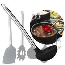 Concha de Silicone com Cabo de Inox para Pegar Feijão Sopas Caldos Molhos Cozinha Concha de Silicone com Cabo de Inox para Pegar Feijão Sopas Caldos Molhos Cozinha