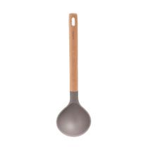 Concha De Silicone Com Cabo De Madeira Kenya Cinza