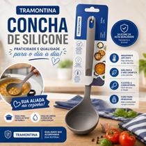 Concha de Silicone Tramontina Softta Cinza Utensílio de Cozinha Resistente e Prático