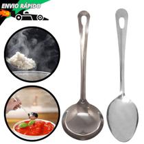 Concha e Colher Utensilio Multiuso Em Inox Para Servir Alimentos Arroz Feijão Para Cozinha Concha e Colher Utensilio Multiuso Em Inox Para Servir Alimentos Arroz Feijão Para Cozinha