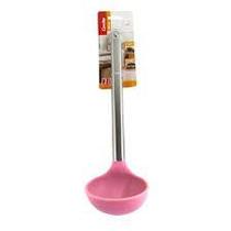 Concha em Silicone com Cabo Aço Inox Rosa