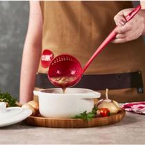 Concha Escumadeira Com Bico Para Feijão Caldos Vermelha 2x1 CK