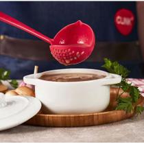 Concha Escumadeira Vermelha Com Bico Para Feijão 2x1 CK