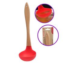 Concha Feijão Sopa Silicone Cabo De Madeira Não Risca Panela