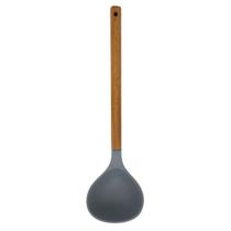 Concha para Feijão de Silicone Cinza Cabo em Madeira Acácia Concha para Feijão de Silicone Cinza Cabo em Madeira Acácia