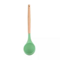 Concha silicone com cabo bambu verde - 31 cm