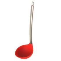 Concha Utensílios De Silicone Resistente Cabo inox Vermelho