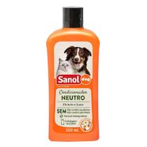 Condicionador para Cachorro e gato Sanol Neutro 500ml - Condicionador para pêlos cães e gatos