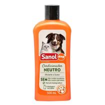 Condicionador para Cachorro e gato Sanol Neutro 500ml - Condicionador para pêlos cães e gatos