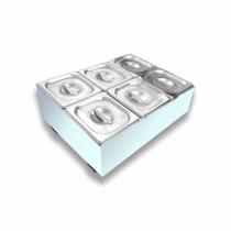 Condimentadora Central Refrigerada 6 cubas ZPCNR06 Branca Condimentadora Central Refrigerada 6 cubas ZPCNR06 Branca