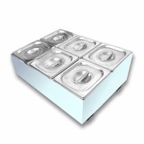 Condimentadora Central Refrigerada 6 cubas ZPCNR06 Branca Condimentadora Central Refrigerada 6 cubas ZPCNR06 Branca