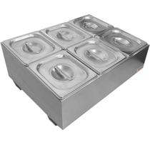 Condimentadora Central Refrigerada 6 cubas ZPCNR06 Inox - Zepper