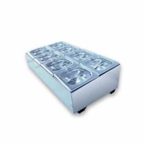 Condimentadora Central Refrigerada 8 cubas ZPCNR08 Inox