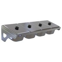 Condimentadora de Parede 4 Cubas Inox 1/6 100mm - Aisa Condimentadora de Parede 4 Cubas Inox 1/6 100mm - Aisa
