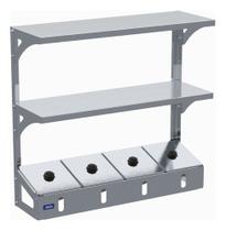 Condimentadora Pizzarola 4 Cubas Inox Com Prateleira