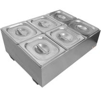 Condimentadora Pizzarola 6 cubas 1/6 zpcn1/6 INOX Condimentadora Pizzarola 6 cubas 1/6 zpcn1/6 INOX
