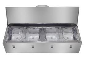 Condimentadora Pizzarola Profissional 4 Cubas Refrigerada