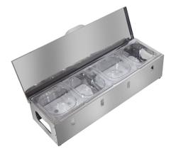 Condimentadora Pizzarola Profissional 4 Cubas Refrigerada SKU G31 Condimentadora Pizzarola Profissional 4 Cubas Refrigerada SKU G31