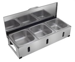 Condimentadora Pizzarola Profissional Bancada Inox 3 Cubas - Aisa