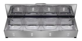 Condimentadora Pizzarola Profissional Inox Bancada 4 Cubas