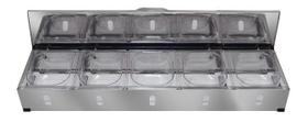 Condimentadora Pizzarola Profissional Inox Bancada 5 Cubas