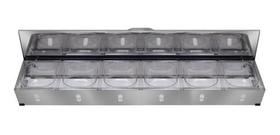 Condimentadora Pizzarola Profissional Inox Bancada 6 Cubas Condimentadora Pizzarola Profissional Inox Bancada 6 Cubas