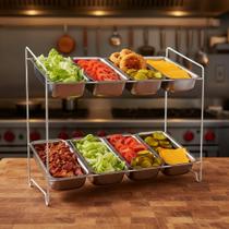 Condimentadora Profissional Mein Haus com 8 Cubas de Alumínio 750ml Organize e Agilize Sua Cozinha