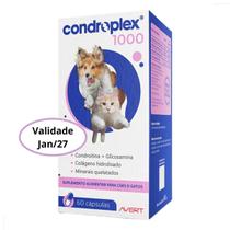 Condroplex 1000 60 Cápsulas Avert Suplemento Articulações Cães e Gatos