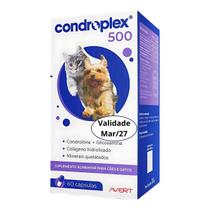 Condroplex 500 60 Cápsulas Suplemento Avert Para Cães E Gatos