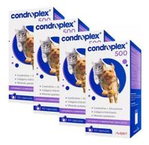 Condroplex 500 Avert 240 Cáp Suplemento Cães Gatos Cão Kit 4
