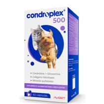 Condroplex 500 Suplemento Alimentar para Cães e Gatos de Pequeno Porte 60 Cápsulas