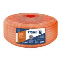 Conduíte Conrrugado Tigreflex 25m Laranja Em Pvc 32mm