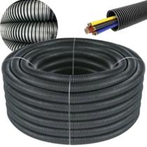 Conduite Corrugado 1.1/4 50m 32mm Preto Guia Leve Durável