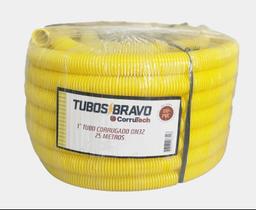 Conduíte Corrugado Eletr. Amarelo Dn 32 mm - 1" X 25 m - Pvc