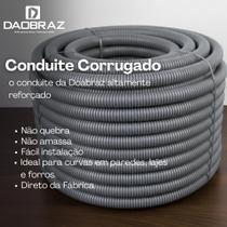 Conduite Corrugado Eletroduto Cinza 3x4 50m Instalações Elétricas