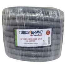 Conduíte Eletr. Corrugado 3/4 X 20 M Anti-chama Pvc Cinza - Tubos Bravo