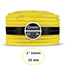 Conduite eletroduto corrugado 1" 32mm amarelo ADTEX Rolo 25 metros