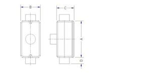 Condulete fixo 1.1/2" tipo "TB" - com tampa / rosca BSP / com pintura