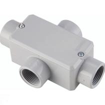 Condulete fixo 3/4" tipo "X" - com tampa / rosca BSP / com pintura eletrostática a pó