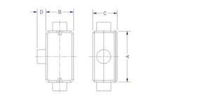 Condulete Fixo Tipo T 1/2'' C/ Rosca BSP Pint 56106001