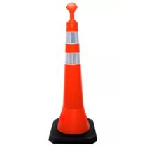 Cone balizador refletivo tipo T 1,14 m 5 kg laranja - T-TOP - EcoSinal