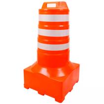 Cone Barril sinalizador de tráfego 110 cm refletivo base quadrada - EcoSinal