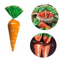 Cone Confeitaria Saquinho Plástico Cenoura 30CM Páscoa 20 UN