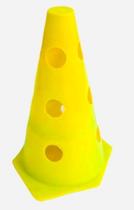 Cone de Agilidade Alux 23 cm Flexível com furos - Amarelo