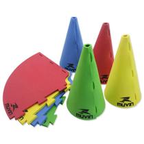 Cone De Marcação Em Eva - 26cm - 26cm x 15cm - Azul Amarelo Verde Vermelho - Kit