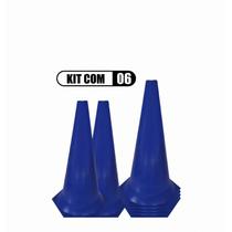 Cone De Marcação Sinalizador Colorido 50cm Pvc Rígido - Kit C/ 6 Unidades